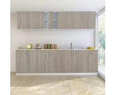 Namotu vidaXL Küchenzeile mit Spülenunterschrank 8- TLG. Eichen-Look