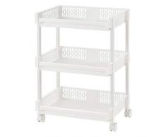 [en.casa] Beistellwagen mit 3 Etagen auf Rollen Servierwagen 65x45x31cm Rollwagen Küchenwagen Rollregal