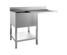 Pginox Spülzentrum 1 Becken links 120 x 60 x 85 cm