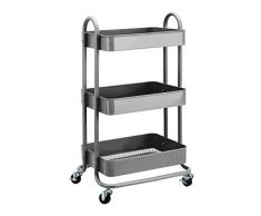 AmazonBasics – Werkzeug- oder Küchenrollwagen, 3 Ebenen, Anthrazit