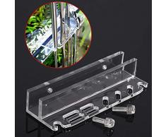 Pssopp Aquarium Werkzeughalter Acryl Aquarium Pinzette Schere Lagerregal Wasserpflanzen Wartung Werkzeughalter für Schaberspachtel