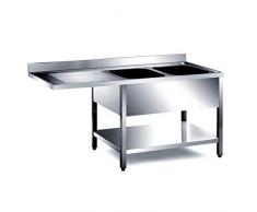 Pginox Spülzentrum 2 Becken rechts 160 x 60 x 85 cm