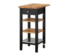 IKEA STENSTORP Küchenrollwagen, Schwarzbraun, Eiche