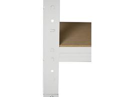 Steckregal 155x120x50 cm 4 Böden in weiß Kellerregal Lagerregal Metallregal Schwerlastregal Garagenregal Regalsystem Metall Fachbodenregal Werkstattregal Haushaltsregal Ordnerregal schmal Nischenregal