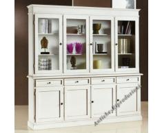 Unbekannt Möbel Buffet, Buffetschrank, Küchenbuffet Weiß Lackiert, cm 203x44, h 206 - Holz, Klassisch, Italienischer Produktion