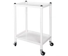 WOLTU RW014ws Servierwagen Küchenwagen Rollwagen Küchentrolley Metall 2 Etagen Weiß