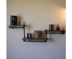 ZELONG Wandregal Mit Eisenhalterung Und Holzlagerregal Haushaltsregal/Regal Für Wohn- / Schlafraum/Bad/Küche Und Flurwanddekoration