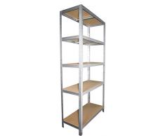 shelfplaza® HOME Steckregal 180x70x40cm verzinkt 5 Böden - Kellerregal Lagerregal Metallregal Schwerlastregal Garagenregal Fachbodenregal Werkstattregal Haushaltsregal Ordnerregal