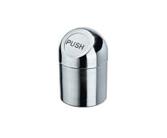 Tischabfalleimer aus Chromnickelstahl - mit Pushdeckel