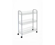 Metaltex 938001039 Slim Allzweckwagen 3-Etagen, Silber