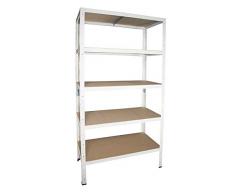 shelfplaza® HOME Steckregal 200x100x40cm weiß 5 Böden - Kellerregal Lagerregal Metallregal Schwerlastregal Garagenregal Fachbodenregal Werkstattregal Haushaltsregal Ordnerregal