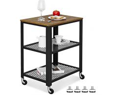 ZXIAQI Küchenwagen, Retro Servierwagen Vintage Nachttische Für Küche Und Wohnzimmer Einfach Zu Montieren (Color : A)