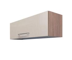 Flex-Well Klapp-Hängeschrank NEPAL - Küchenschrank - Breite 100 cm - Creme glänzend/Eiche Sonoma