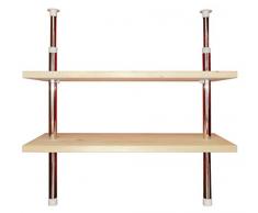 Teleskopregal Küchenregal Regal 2 Ablageböden Holz individuell höhenverstellbar - befestigen ohne Bohren