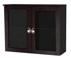 Loft24 A/S 2 Türen Hängeschrank Glashängeschrank Oberschrank Wandschrank Küche Wohnzimmer Schrank Kiefer Massiv Landhaus (Havanna lackiert)