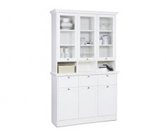 möbelando Buffet Schrank Buffetschrank Sideboard Kommode Vitrinenschrank weiß Landsted I