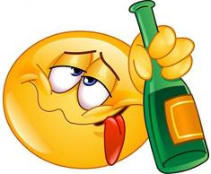 easydruck24de 1 Smiley-Aufkleber Drunk I kfz_254 I 12,5 x 9 cm groß I Emoji Sticker betrunken besoffen blau I Bar-Aufkleber Theke Tresen Küche Alkohol wetterfest