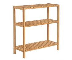 SONGMICS Badezimmerregal, Badregal, Küchenregal, Schuhregal, Bambus Standregal, 60 x 26 x 66 cm ideal für Bad, Wohnzimmer, Flur, Küche, Balkon BCB33Y