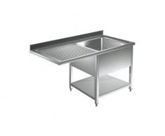 Spülzentrum 1 Becken rechts - 1,4 x 0,6 m Edelstahl Spüle Spülbecken Spülschrank