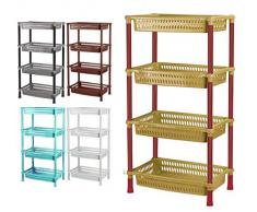 Generic S Trolley R Küchentrolley mit Aufbewahrungsfächern aus Kunststoff für Gemüse und Gemüse, zufällige Farbauswahl