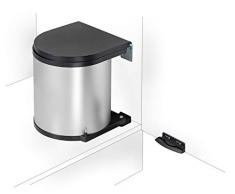 Quellmalz Wesco Einbau Abfallsammler/Bin Deckel hebt schwenkt beim Öffnen/für Spülenunterschränke Schrank Swing Türen und Seitenwände/rund/11 Liter Fassungsvermögen 40 Meter/Silber