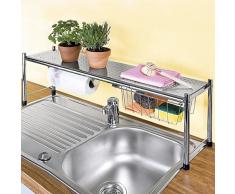 WENKO Spülbeckenregal Expando Küche Spülbeckenregal Spülutensilien Ablage
