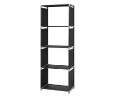 SONGMICS 4 Fächer Standregal 147 x 50 x 30 cm Aufbewahrung Lagerregal Haushaltregal Bücherregal Regale für Küche, Flur, Diele, Keller oder Arbeitszimmer LSN14H, Stoff, 50 x 30 x 147 cm