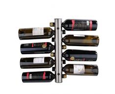 Celbon Edelstahl Weinregal Moderne Design Wohnzimmer Küche Flaschenregal Wandregal (8 Löcher)