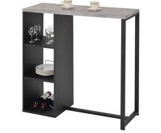 IDIMEX Bartisch PIAVA, Stehtisch Küchentheke Bartresen Küchenbar Tresentisch, mit Regal, modernes Design, Metallrohre schwarz lackiert, Tischplatte in Betonfarbe
