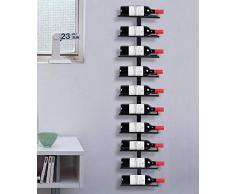 Catalpa Blume Weinregal Flaschenregal Flaschenhalter Aufbewahrungsregal aus Metall Schwarz Wandmontage für 10 Flaschen Wandregal Hängeregal