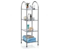 CARO-Möbel Badregal Standregal Haushaltsregal Handtuchregal SECA aus verchromtem Metall mit 4 Ablagen