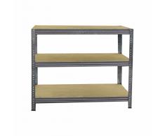 PROFI Steckregal SL 90x50x40 cm verzinkt mit 3 Böden - Kellerregal Lagerregal Schwerlastregal Garagenregal Regalsystem Fachbodenregal Werkstattregal Haushaltsregal Ordnerregal Metallregal Regal