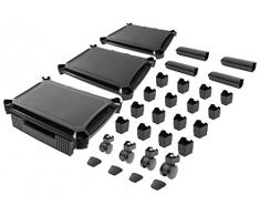 RICOO Rollwagen WM5-L Rollcontainer mit Schublade Bürocontainer Allzweckwagen Druckertisch Erhöhung Modular Podest Trolley Organizer | Schwarz | für ca. 13-32 Zoll (33-81cm)