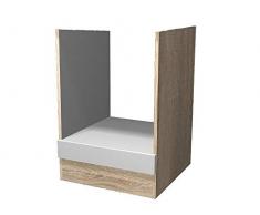 Herdumbauschrank Valencia ohne Arbeitsplatte hochglänzend weiß Sonoma Eiche Dekor