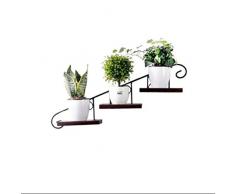 Brandless ZELONG Schwimmregal Mit Metallbügel Und Holzregal Haushaltsregal Für Wohn- / Schlafzimmer/Bad/Küche Und Flureckzarge