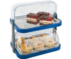 Kühlvitrine Buffet-Vitrine Doppelt in BLAU 8 Teilig inkl. Kühlakkus MADE IN GERMANY