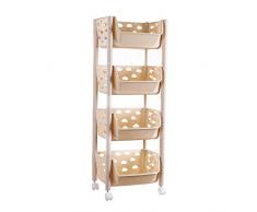 S-t-x Crack Aufbewahrungswagen Rollwagen, Heightened Zaun/Haken Design Rollen Regale Regal, Hohl Korb, beweglichen Werkzeugwagen (Color : A)