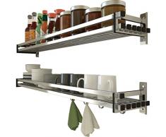 Besteckkasten Küchenregal Wand Gewürz Gewürzregal 304 Edelstahl Anhänger Lagerregal (größe : 50cm)