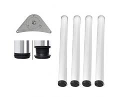 Tischbeine-Set für Küchentresen 710, 820, 870, 1100 mm, Frühstücksbar, mit Schrauben und Montageplatte, 4 Stück, von MKGT®