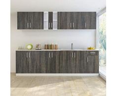 Namotu vidaXL Küchenzeile mit Spülenunterschrank 8- TLG. Wenge-Look