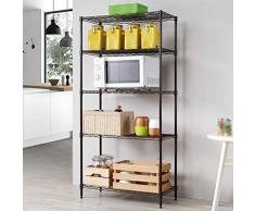 Lfixhssf 5-lagiges Haushaltsregal für Mikrowelle, Braun, Größe: 75 x 35 x 150 cm