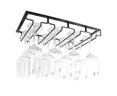 GANADA Gläserhalter Edelstahl Glashalter Weinregale Gläserhalterung mit 4 Reihen für 12 Glas für Bar, Küche, Café