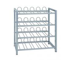 Haku Möbel Flaschenständer - Stahlrohr alufarben lackiert - für ca 36 Flaschen H 60 cm