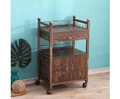 Vier Räder Tragbarer Werkzeugaufbewahrung Warenkorb Etagenwagen, High-Density-Tellerregal mit Schubladen, einfacher, tragfähiger, stabiler Salonwagen for das Wohnzimmer, 2 Farben, 50X30X83.5CM Mehrzwe