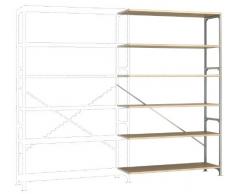 Manuflex Lagerregal Budget , Anbauregal mit 6 Holzverbundböden, HxBxT = 2500x1500x600 mm