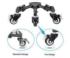 Neewer Fotografie Rollwagen Dolly Hochleistung mit größeren 3-Zoll Gummirädern verstellbaren Beinhalterungen und Tragetasche für Stative Lichtstative für Foto Beleuchtung