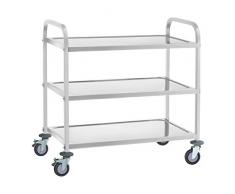 Royal Catering RCSW-6.2 Servierwagen Edelstahl 3 Böden Küchenwagen mit Rollen Edelstahlwagen