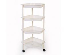 Yajun Küchenregal Nischenregal Schrank Ordnungswagen Gewürzregal Herausrutschen Rollregal Vier Schichten Schmalregal Bad Halter Atmungsaktiv Gemüse Obst Ständer,White