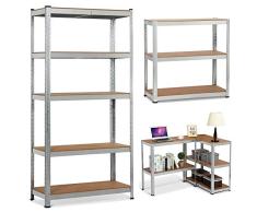 Yaheetech XL Lagerregal Kellerregal Werkstattregal Regal verzinkt belastbar bis 175kg, Größe: 180 x 90 x 40 cm