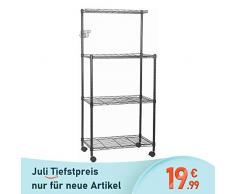 LENTIA Küchenregal für Mikrowelle 4 Etagen Schwarz 57 * 35 * 122cm